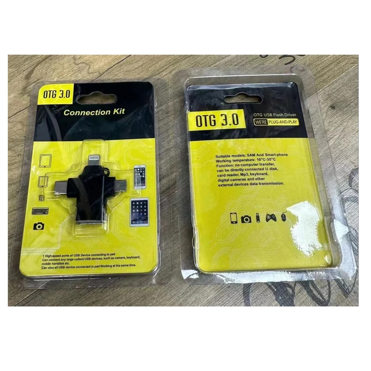 GENERICO - Adaptador 3 En 1 Para Ordenadores Usb Otg V8 Tipo C Lightning  X 2 UND