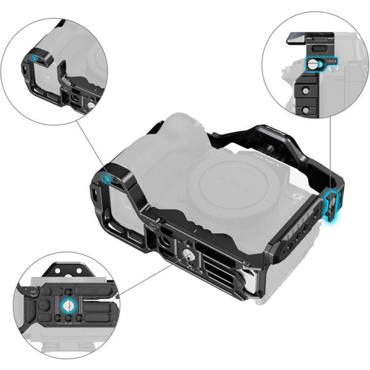 GENERICO - Jaula Completa SmallRig para Cámaras Sony Alpha a7 IV, a7R V, a7S III, a1, a7R IV