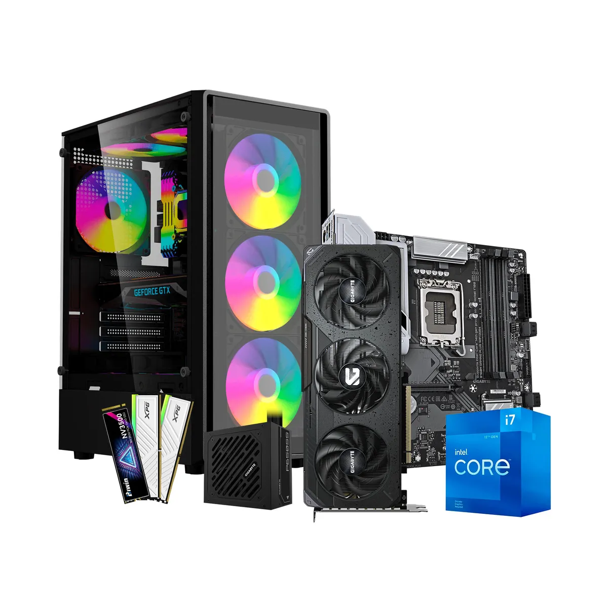 GIGABYTE - PC Gamer Core i7-12700F - NVIDIA RTX 5060 8GB - 16GB RAM RGB - 1TB SSD Gen4 - Wi-Fi