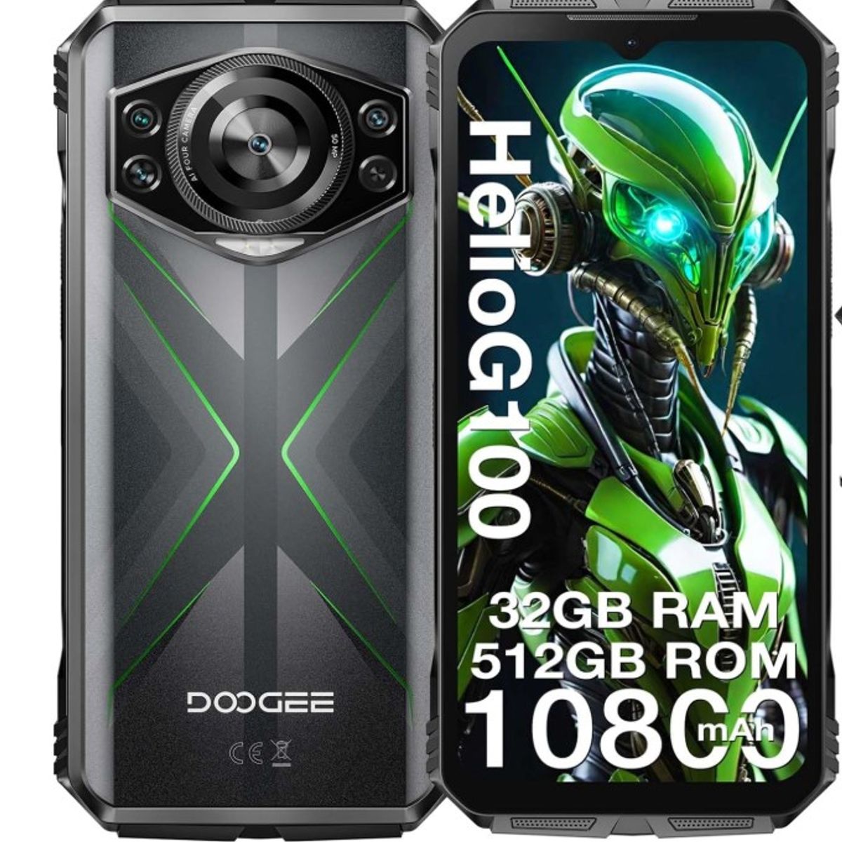 DOOGEE - Celular DOOGEE S118 4G, 20gb Ram, 512gb Rom, MediaTek Helio G100, 1080 × 2408, Verde