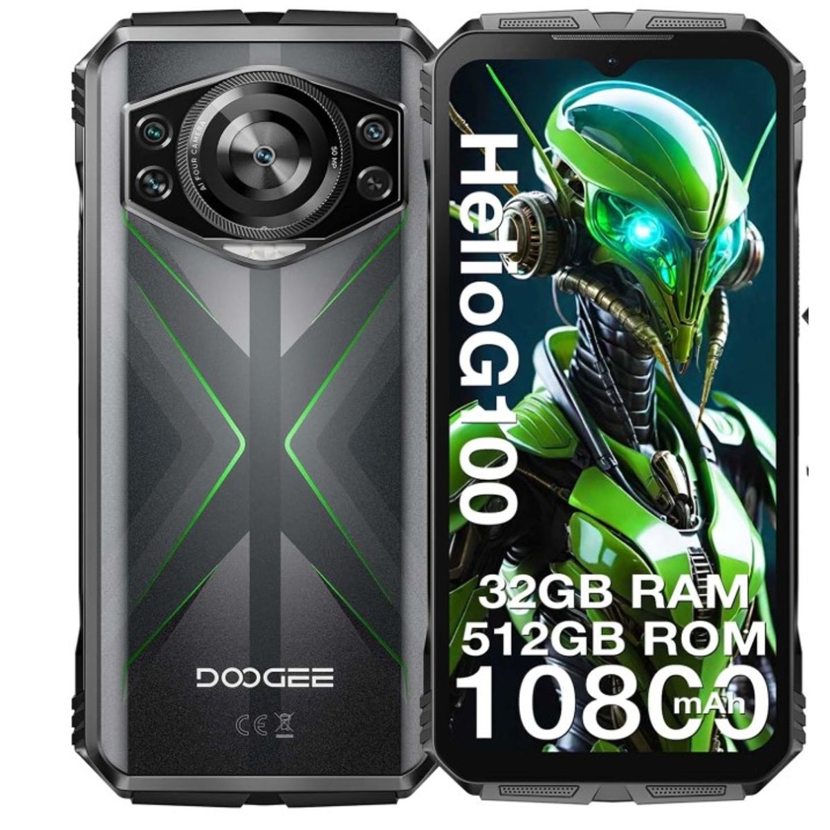 DOOGEE - Celular DOOGEE S118 4G, 20gb Ram, 512gb Rom, MediaTek Helio G100, 1080 × 2408, Verde