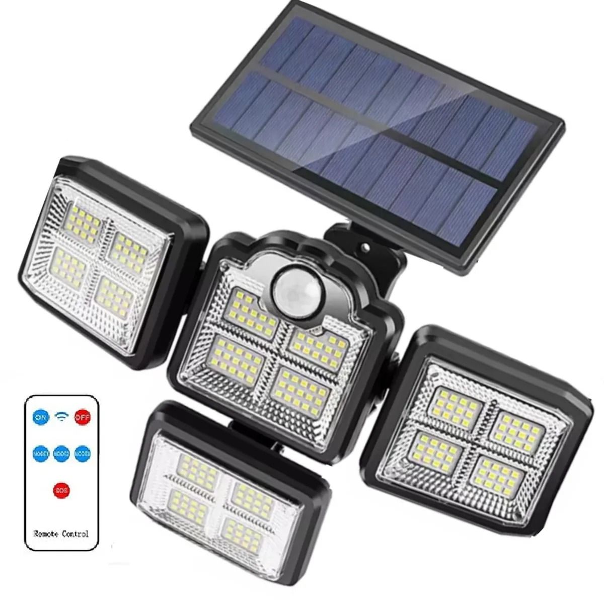 GENERICO - Reflector Lampara Luz LED para Exteriores con Panel Solar