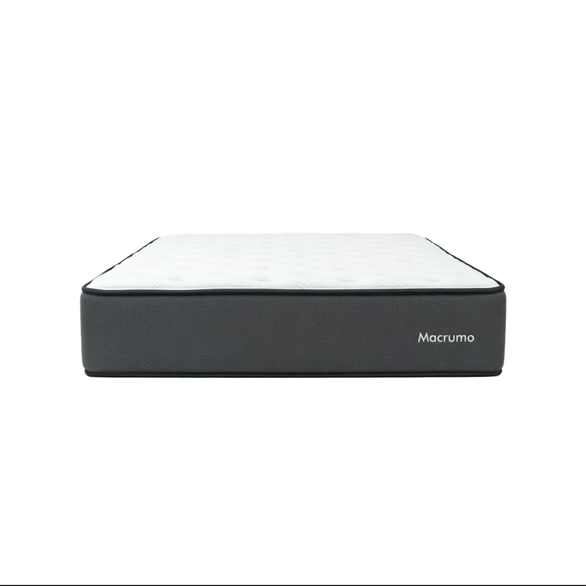 MUEBLES MACRUMO - Combo Cama tapizada Barcelona - Queen - Gris claro + colchón premium semiortopédico