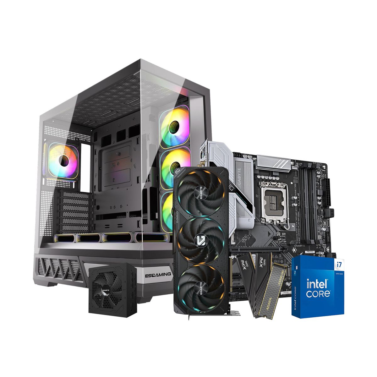 Msi - PC Gamer Core i7-14700F - NVIDIA RTX 5070 Ti 16GB - 32GB RAM DDR5 - 1TB SSD Gen4 - Wi-Fi