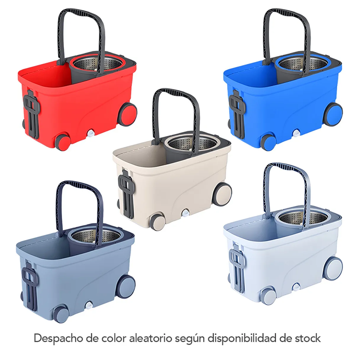 Trapeador Giratorio 2 Mopas con Caja Ruedas Y Asa Aleatorio S4F, marca KELLER - Foto 2