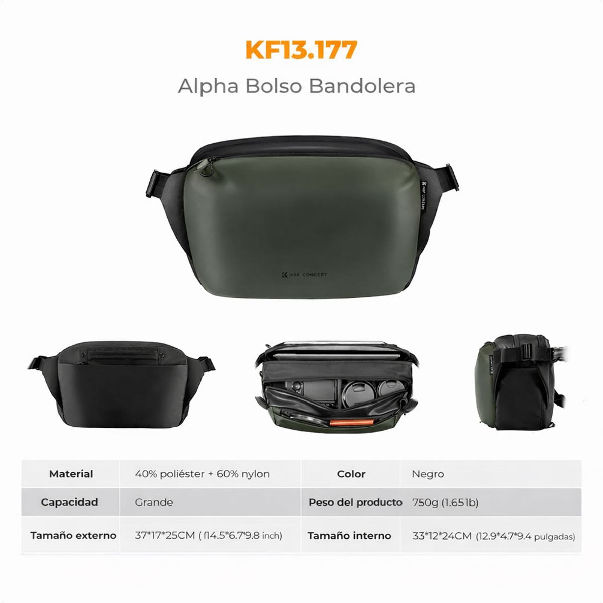 K&F CONCEPT - Estuche K&F Concept 12L - KF13.177v2 - Verde