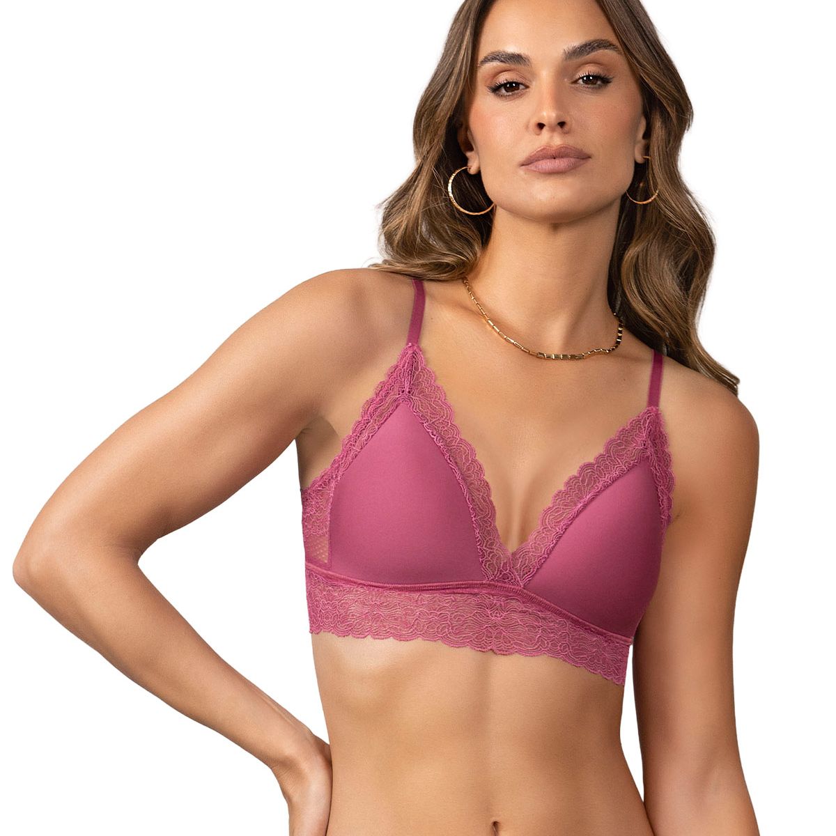LEONISA - Bralette en encaje sexy y natural