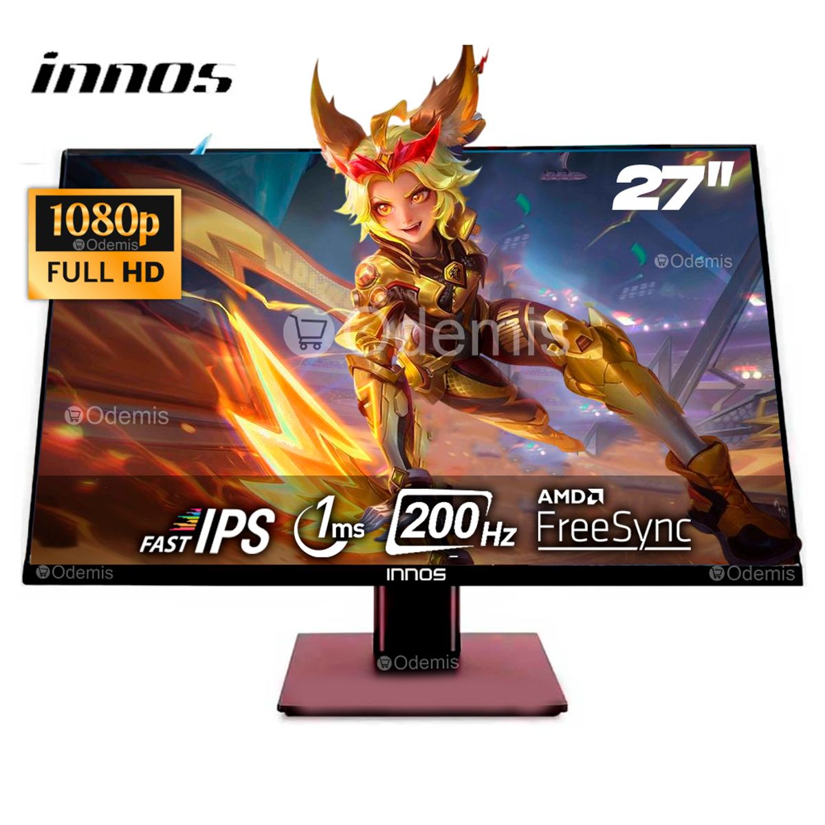 UNIVERSAL - Monitor INNOS HIPERVIEW Gaming HV-27F200D 27 pulg Full HD 1920x1080, IPS, 200HZ, 1MS, FreeSync.