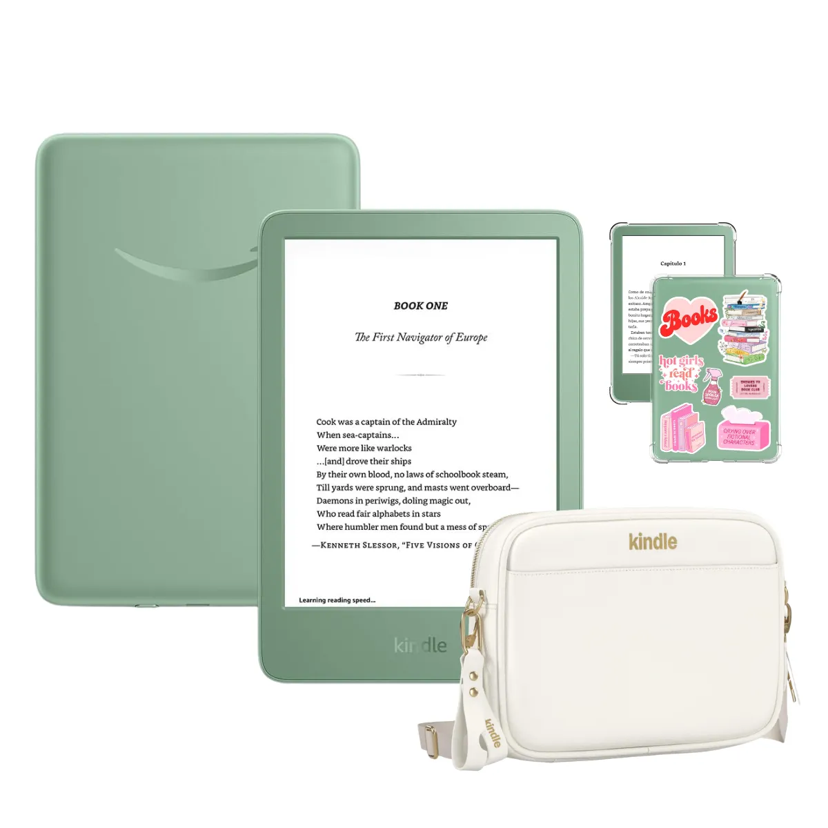 AMAZON - Amazon Kindle 11° Gen 2024 (16gb) Matcha+ Bolso + Case Transparente