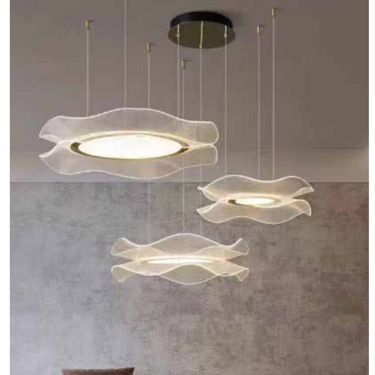 GENERICO - Lámpara colgante LED múltiple aros