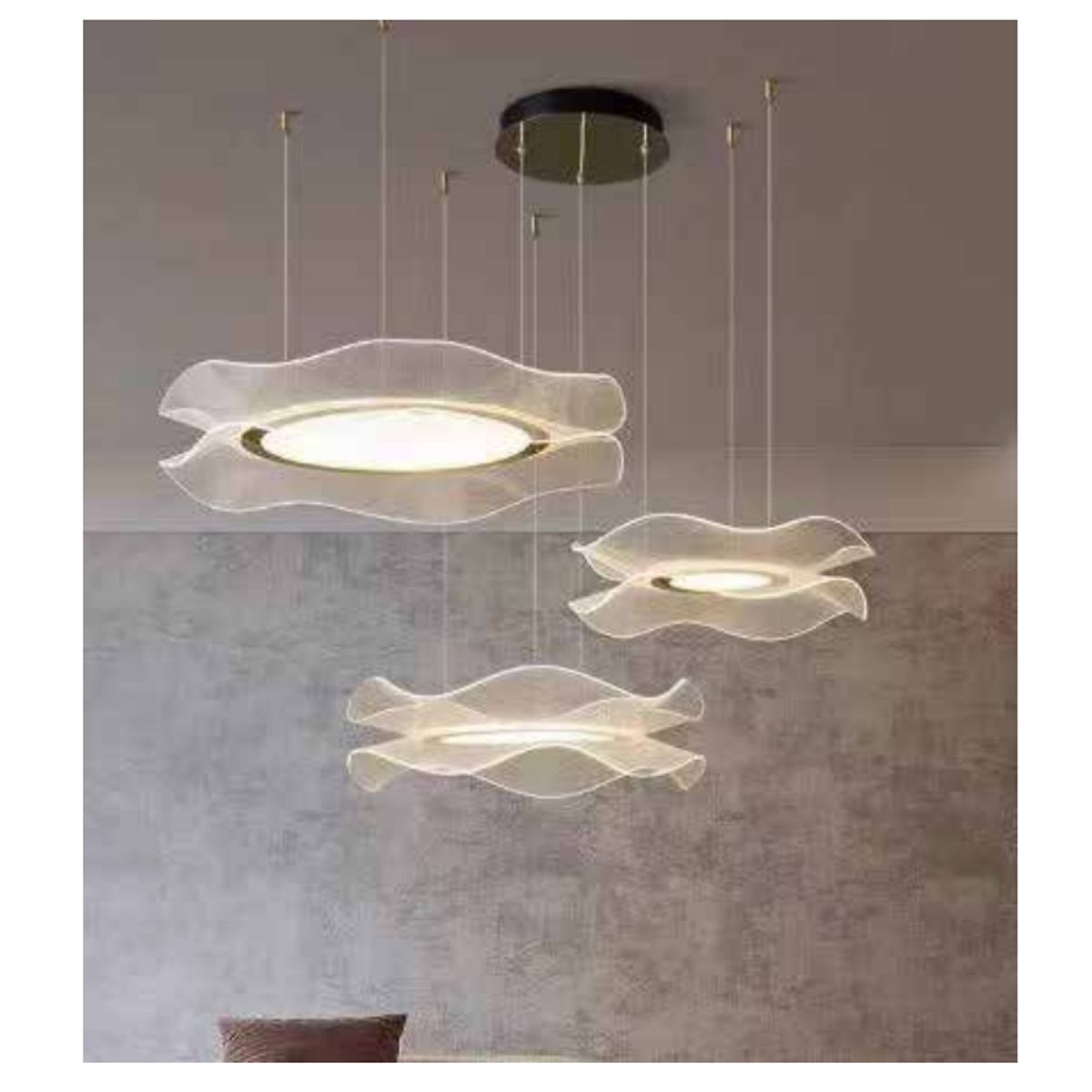 GENERICO - Lámpara colgante LED múltiple aros