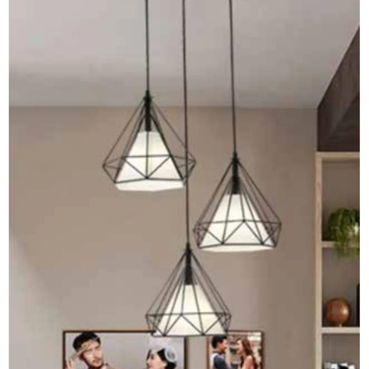 GENERICO - Lámpara colgante decorativa industrial 3 luces