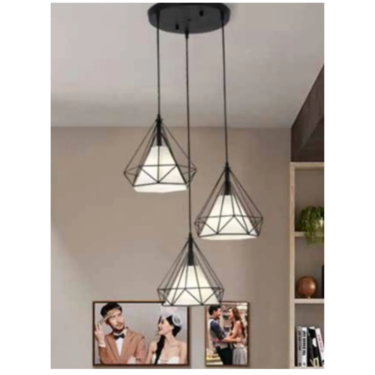 GENERICO - Lámpara colgante decorativa industrial 3 luces