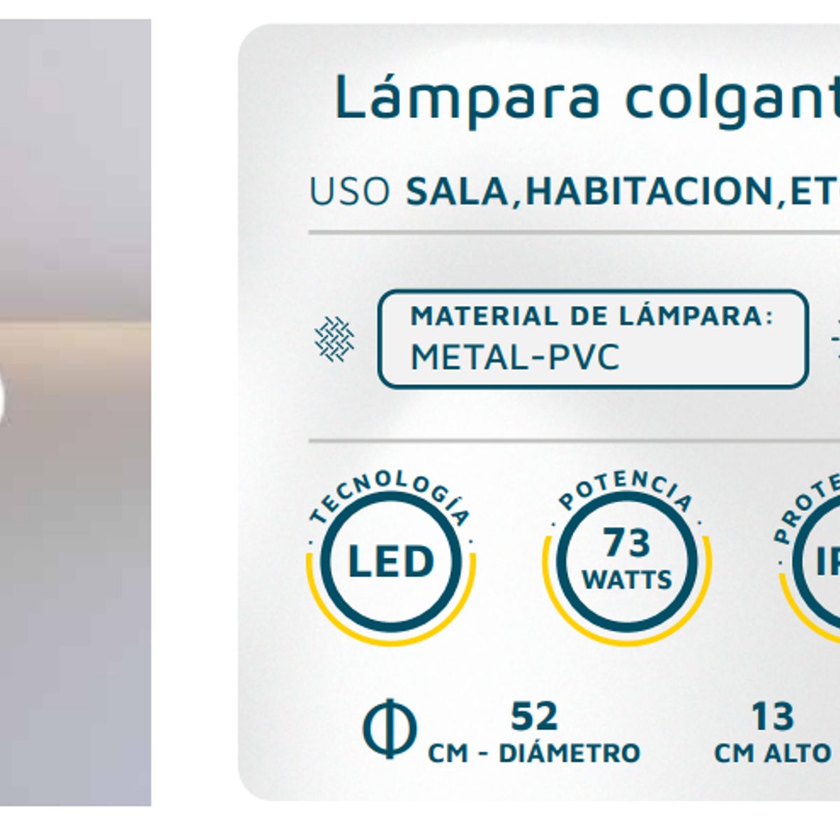 GENERICO - Lámpara colgante LED moderna minimalista