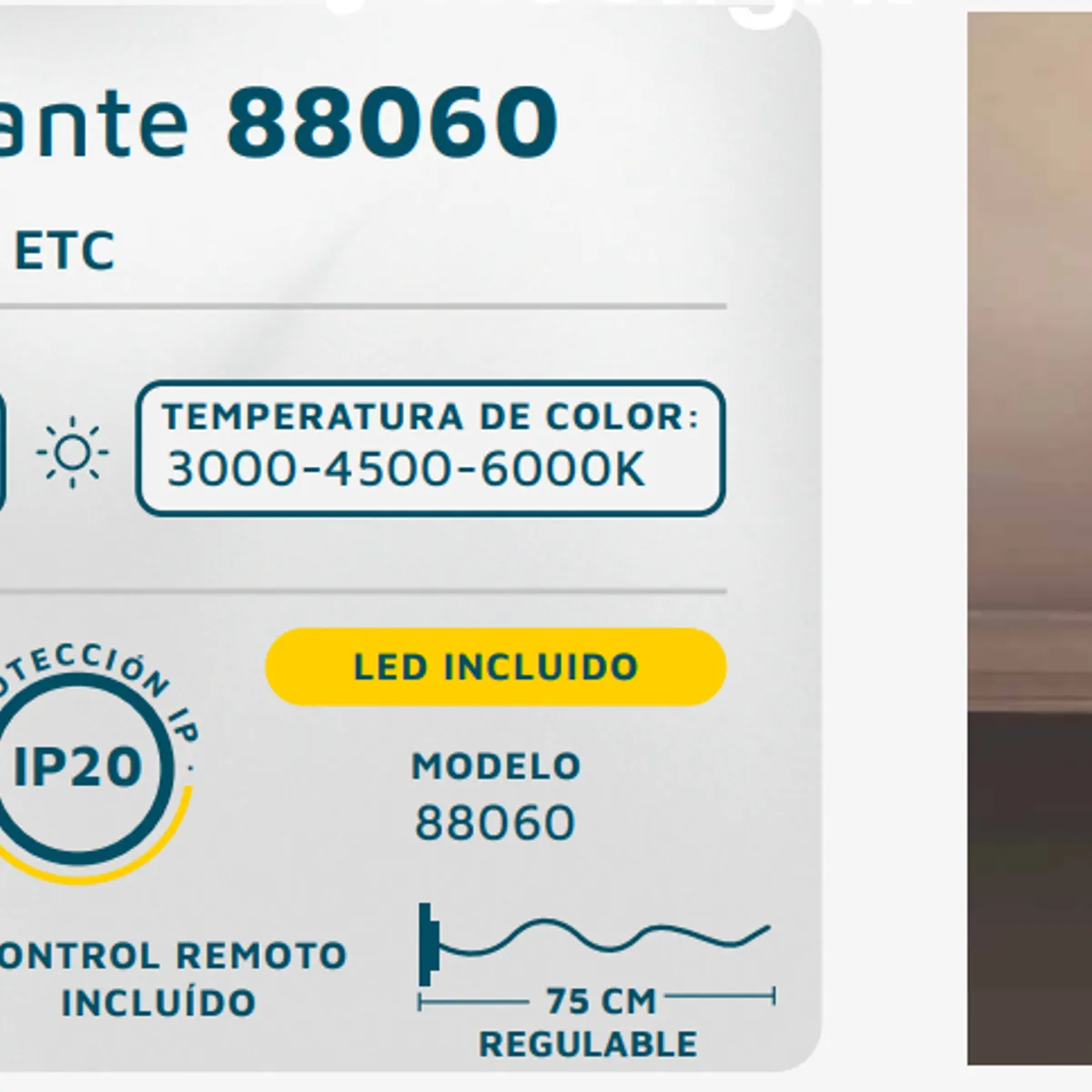 GENERICO - Lámpara colgante LED moderna colgantes