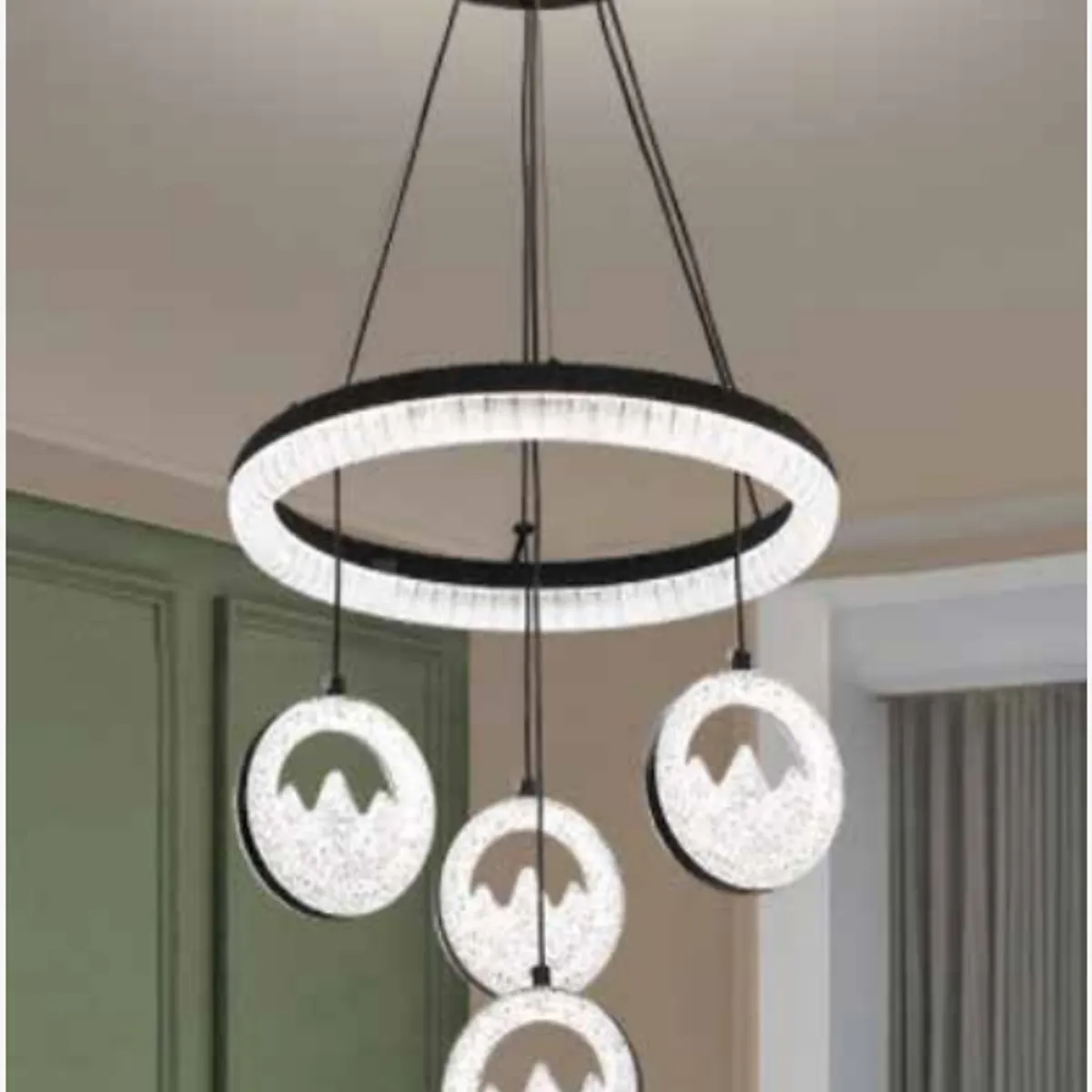 GENERICO - Lámpara colgante LED moderna aro decorativo