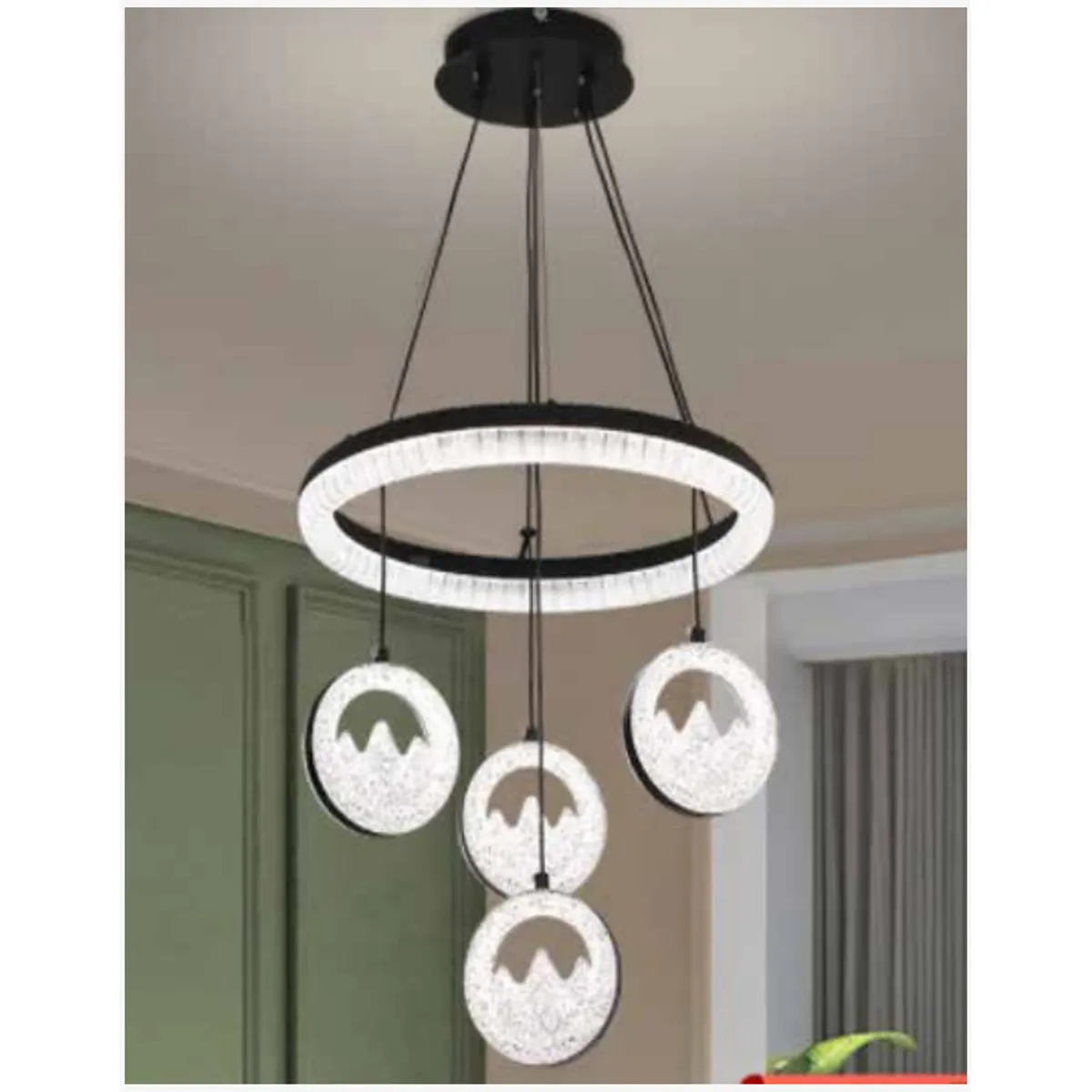 GENERICO - Lámpara colgante LED moderna aro decorativo