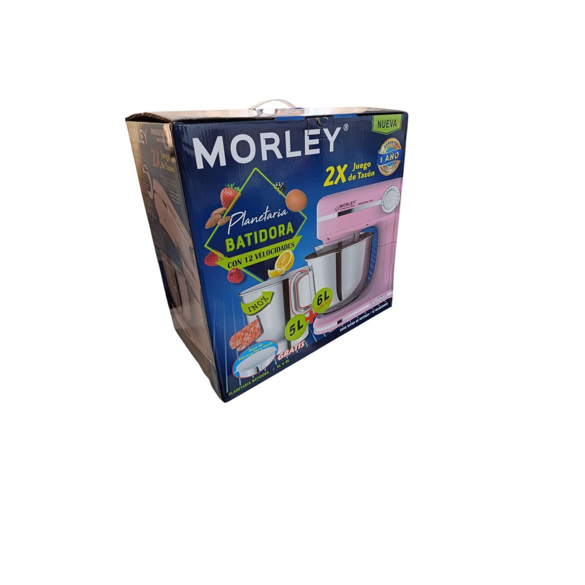 MORLEY - Batidora Planetaria Profesional Morley 3000 Watts 12 Velocidades Rosado Garantia 1 año