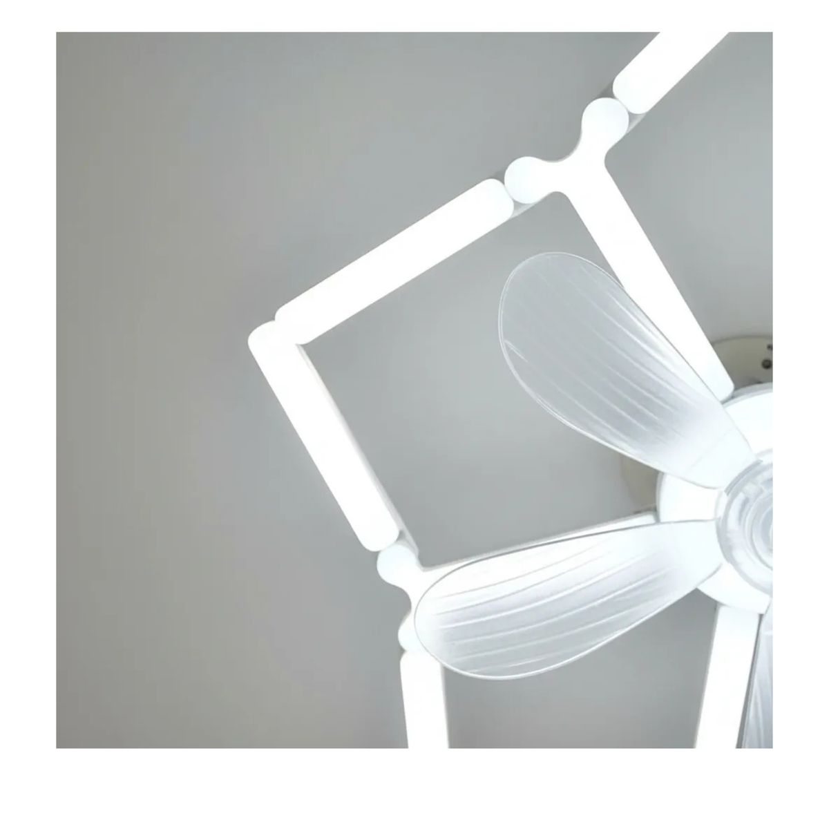 GENERICO - Foco Ventilador Hexagonal Movible Control De Luces Rgb Blanco