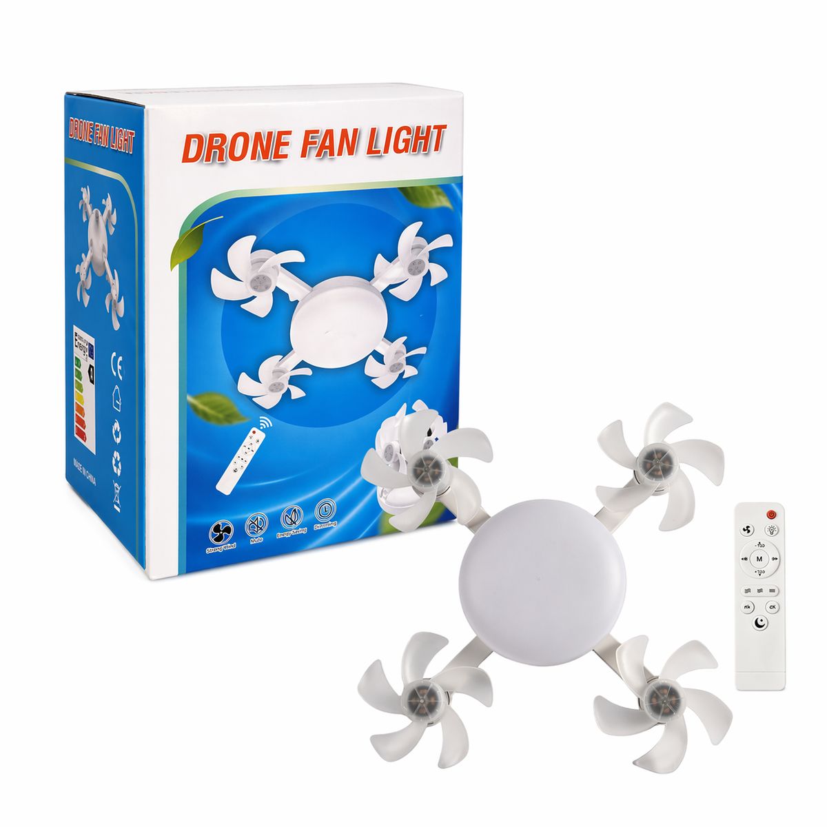 OEM - Foco Ventilador LED De Techo Diseño Drone