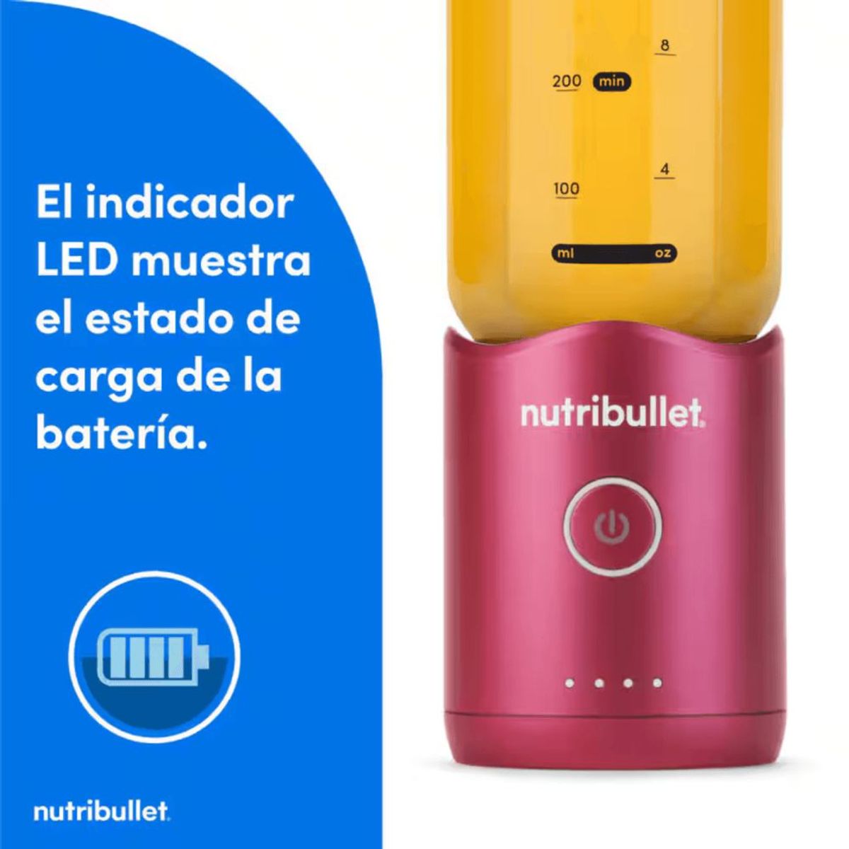 QUALITY PRODUCTS - Extractor de Nutrientes Portátil Nutribullet Flex 650 ml Fucsia