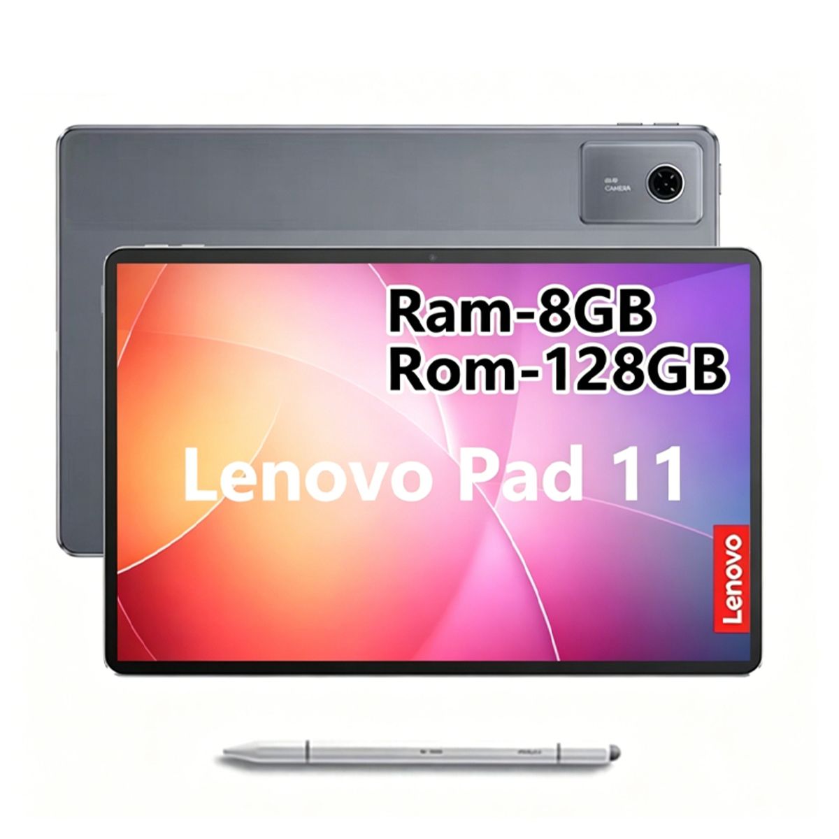 LENOVO - Tablet Lenovo Pad 11 2025 8+128GB 11" WIFI 2.5K-Gris+Teclado Negro+Lápiz táctil
