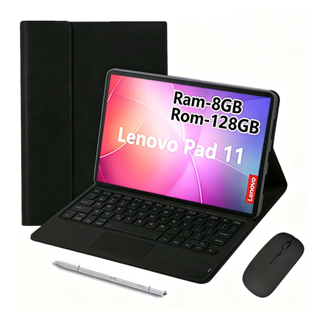 LENOVO - Tablet Lenovo Pad 11 2025 8GB+128GB WiFi y Ratón inalámbrico Bluetooth &Teclado & Lápiz-Negro