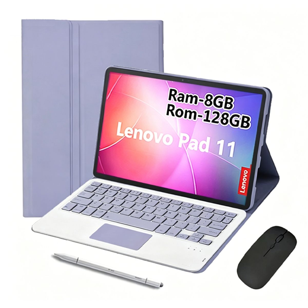 LENOVO - Tablet Lenovo Pad 11 2025 8GB+128GB WiFi y Ratón inalámbrico Bluetooth &Teclado & Lápiz-Morado
