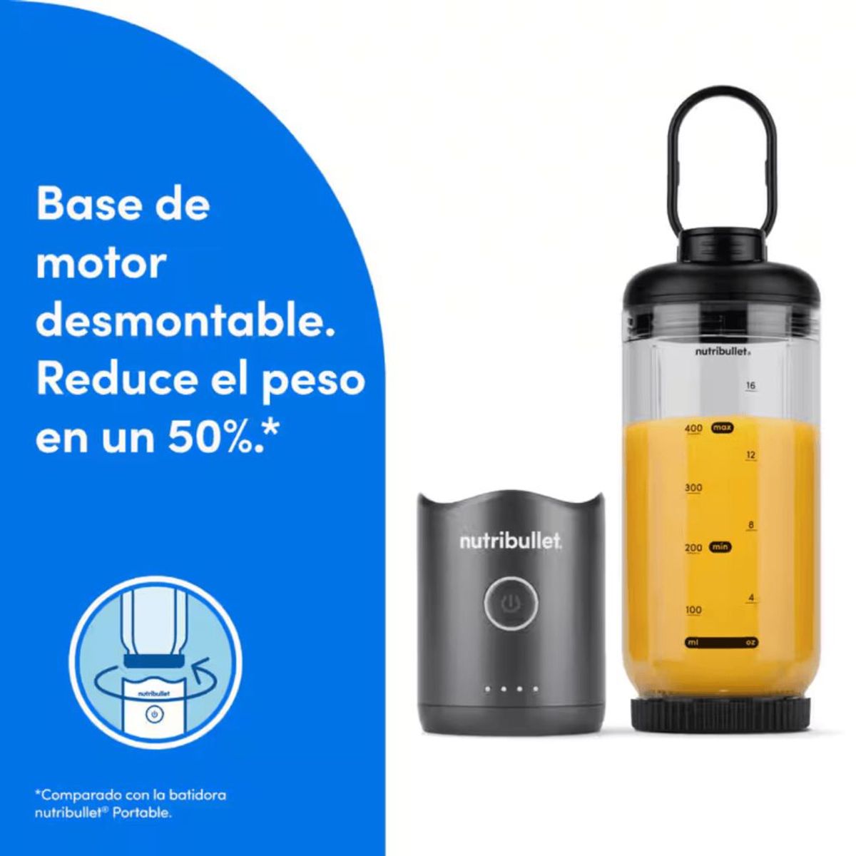 QUALITY PRODUCTS - Extractor de Nutrientes Portátil Nutribullet Flex 650 ml Negro