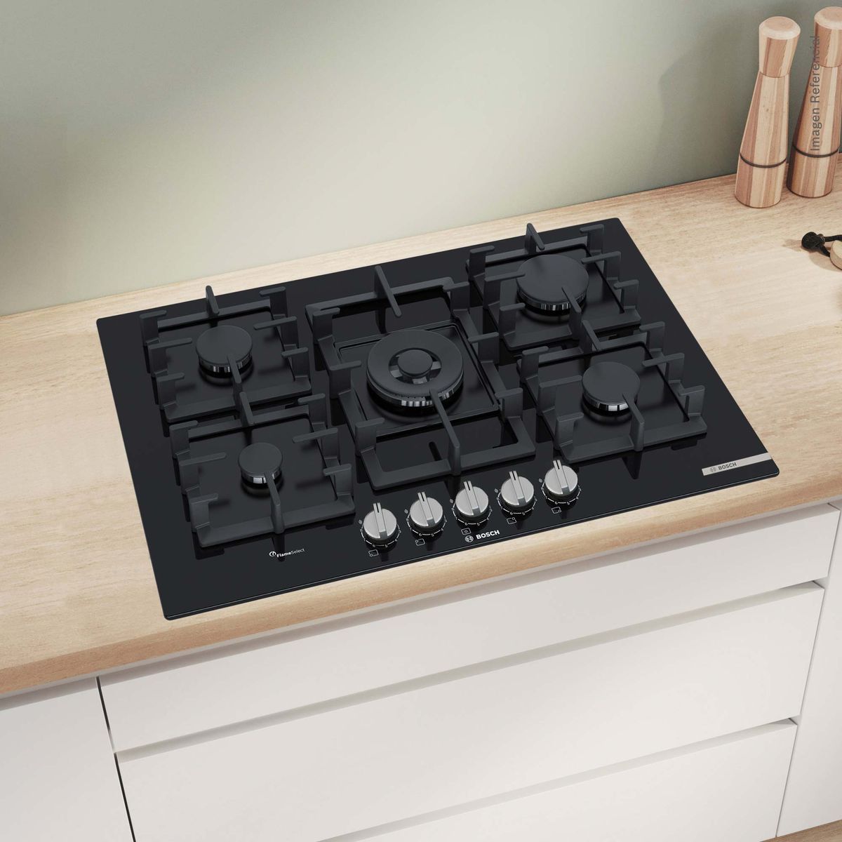 BOSCH - Encimera a Gas 75cm Vidrio Serie 6 PPQ7A6I40