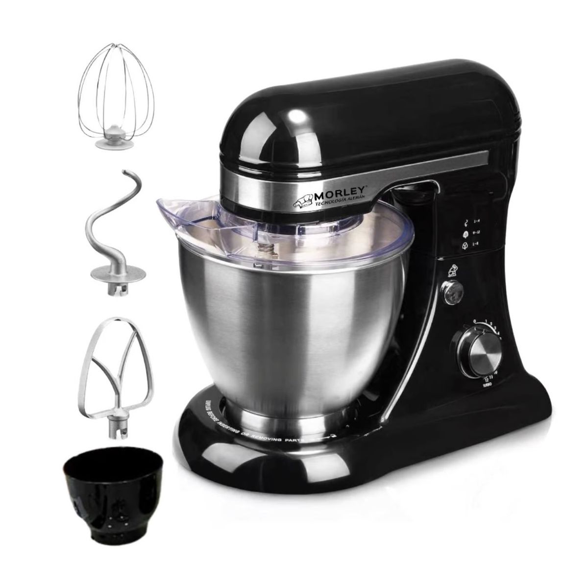 MORLEY - Batidora Planetaria Profesional Morley 3000 Watts 12 Velocidades Negra Garantia 1 año