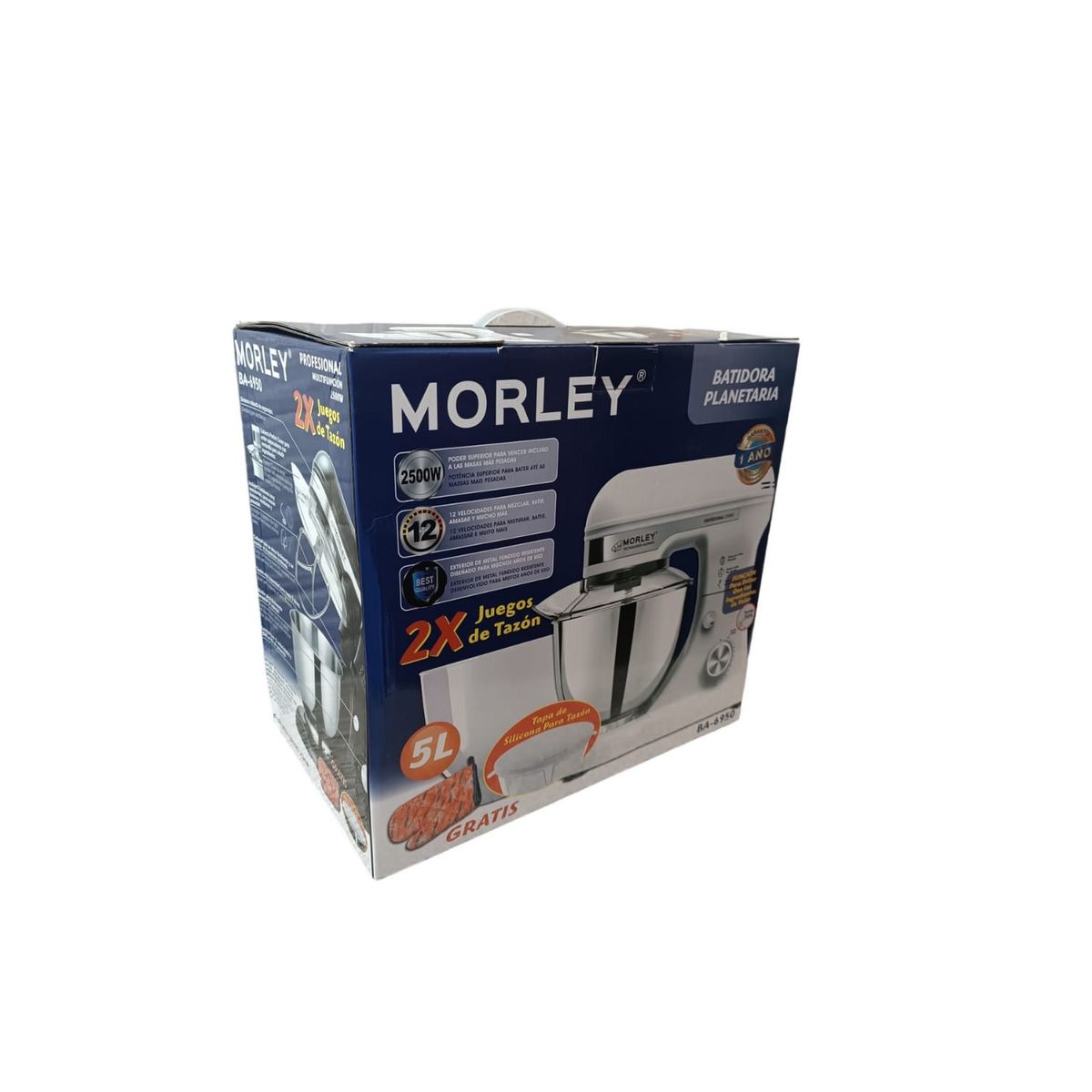 MORLEY - Batidora Planetaria Profesional Morley 3000 Watts 12 Velocidades Negra Garantia 1 año