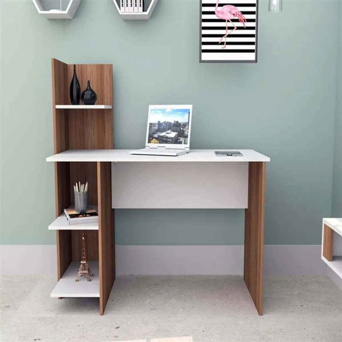 Escritorio Funcional Izumi Caramelo y Blanco - Masiva Home, marca MASIVA HOME - Foto Principal