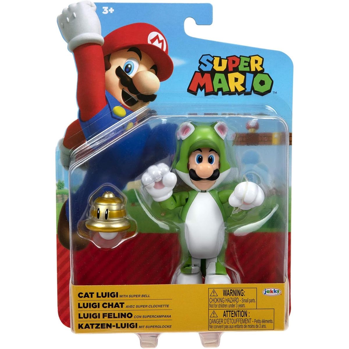JAKKS PACIFIC - Figura Super Mario Bros Galaxy World of Nintendo Cat Luigi 10cm