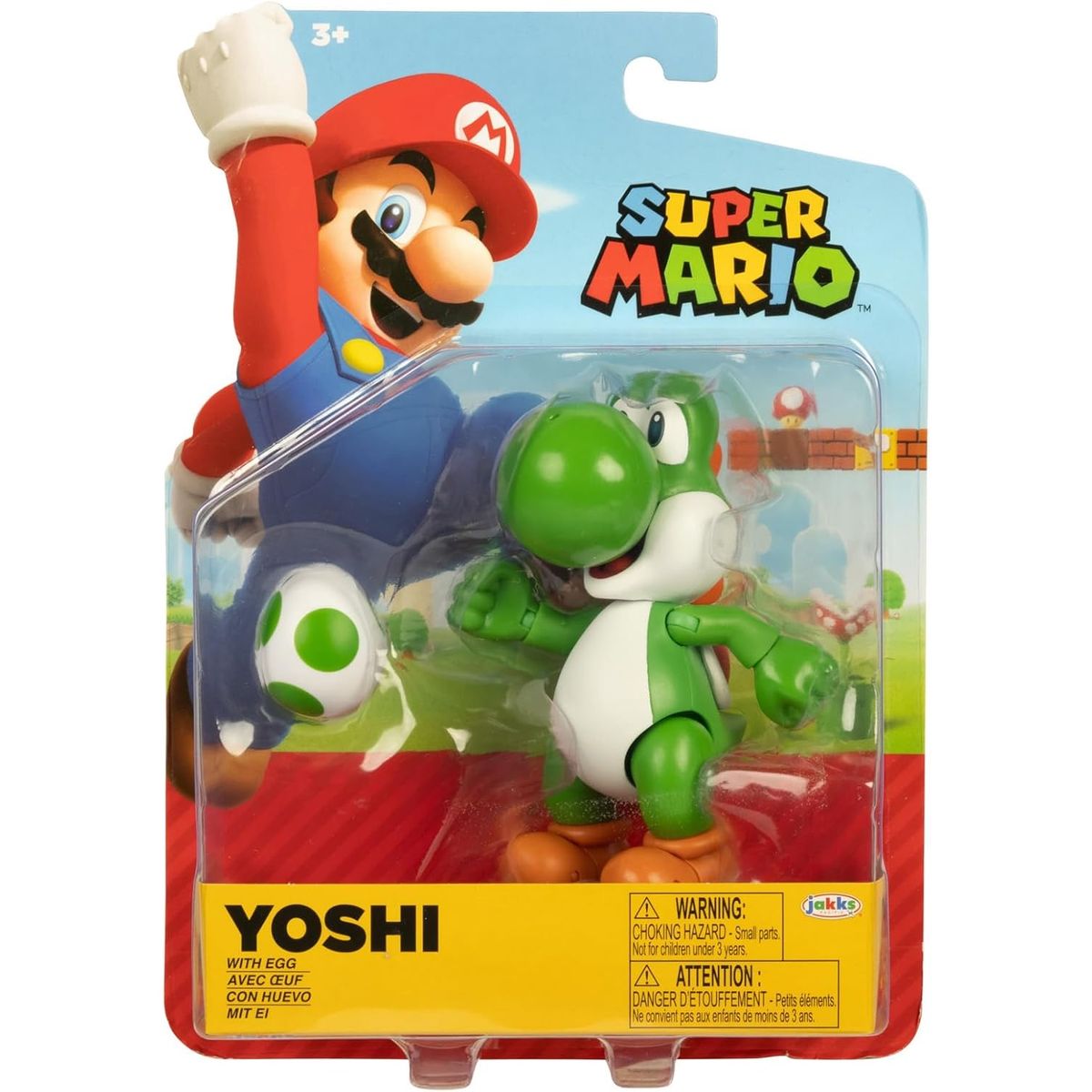 JAKKS PACIFIC - Figura Super Mario Bros Galaxy World of Nintendo Yoshi with Egg 10cm