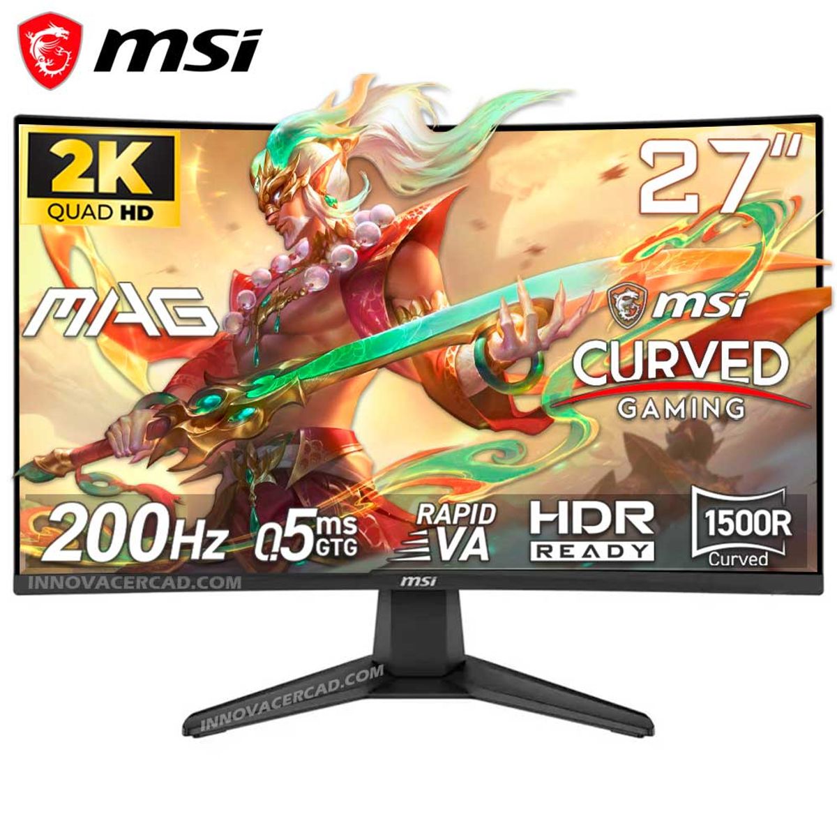 MSI - Monitor MSI MAG 276CF E20 Curvo 27 Full HD (1920 x 1080) 200hz 05ms HDR FreeSync