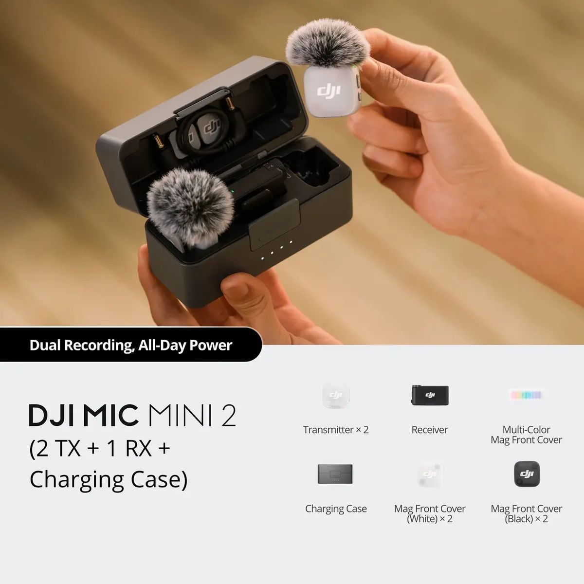 DJI - Micrófono DJI Mic Mini 2 (2TX + 1RX + Estuche de carga)