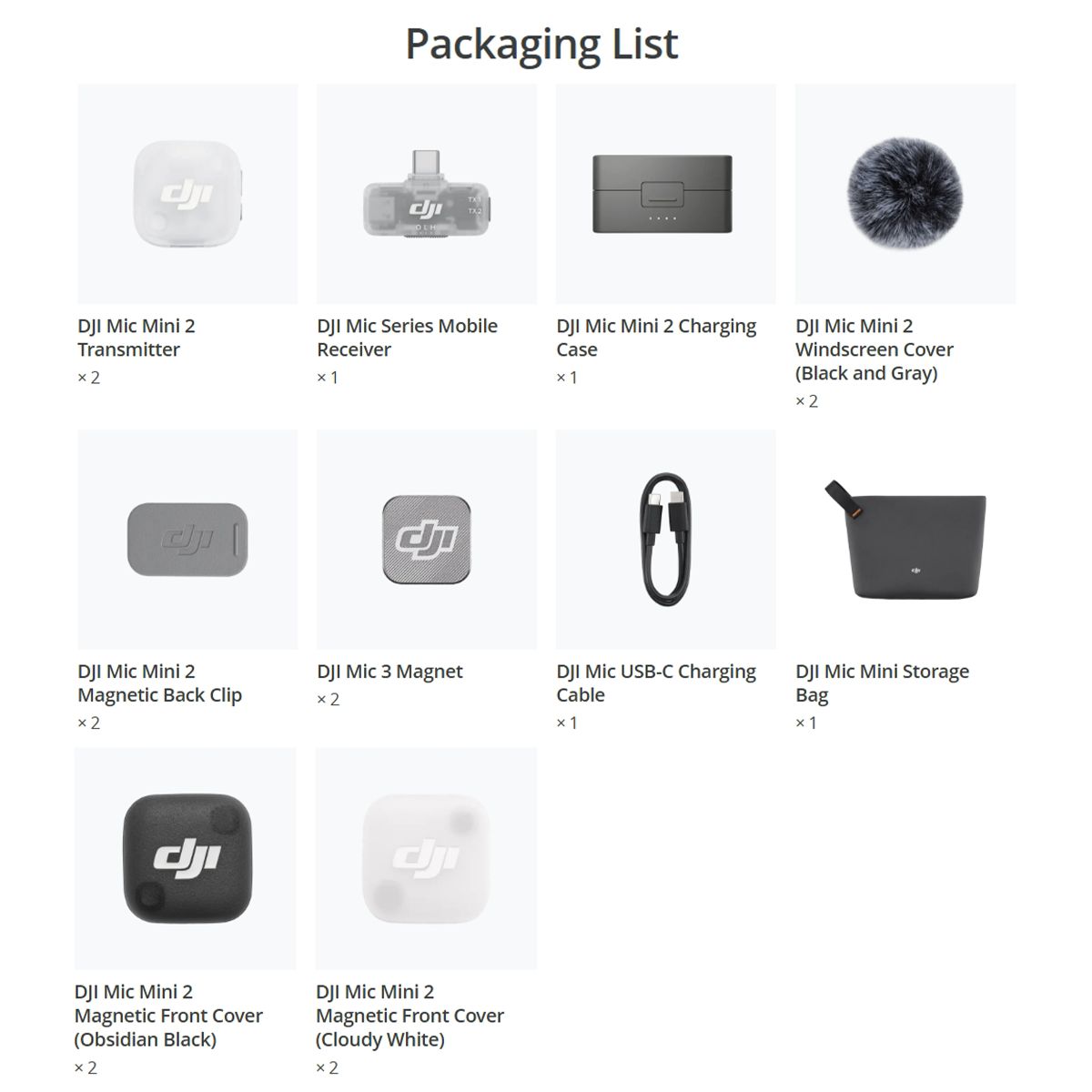 DJI - Micrófono DJI Mic Mini 2 (2TX + 1RX Móvil + Estuche de carga)