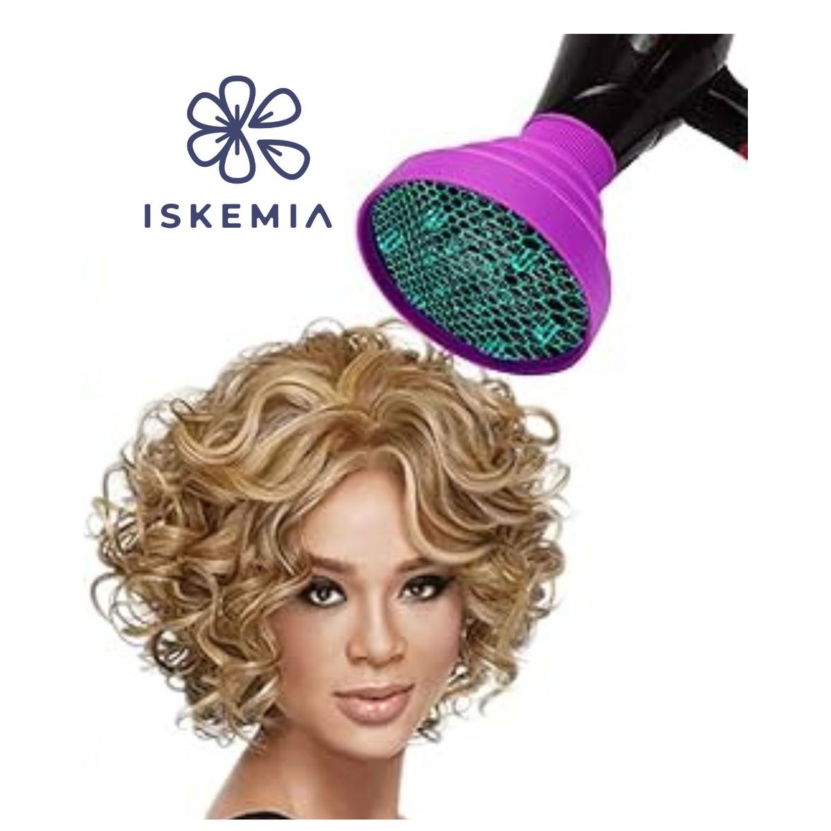 GENERICO - Difusor para Rizos, Universal plegable de silicona  en MORADO