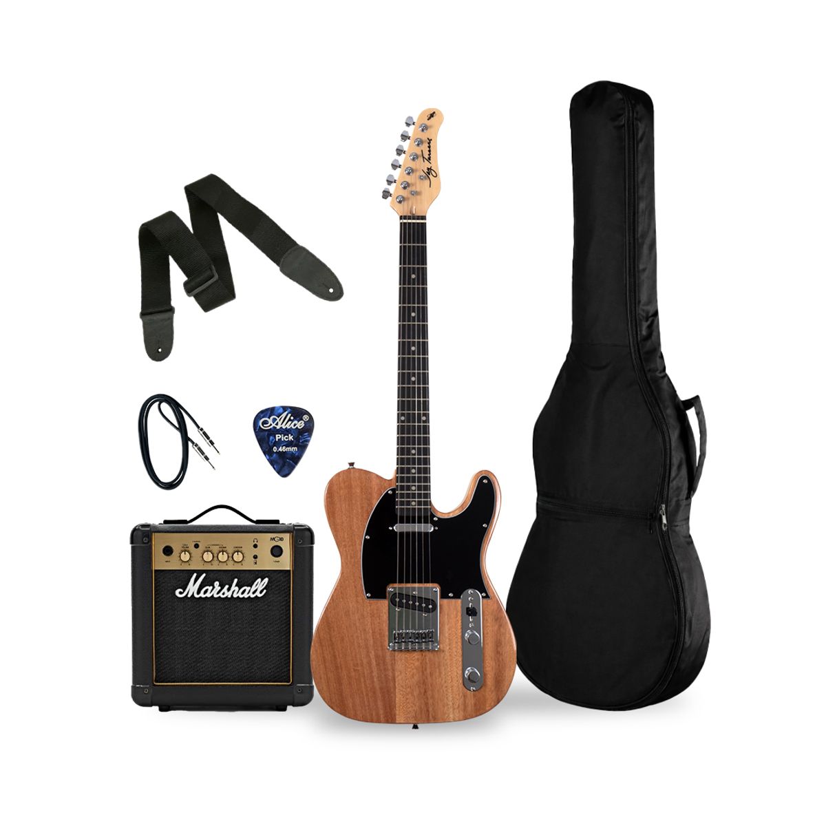 JAY TURSER - PACK GUITARRA ELECTRICA 18 JAY TURSER JT-LT-N-A-U; MARSHALL MG10 AMPLIFICADOR DE 10W; ACCESORIOS