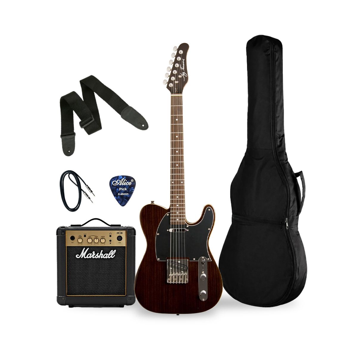 JAY TURSER - PACK GUITARRA ELECTRICA 19 JAY TURSER JT-LT-RW-A-U; MARSHALL MG10 AMPLIFICADOR DE 10W; ACCESORIOS