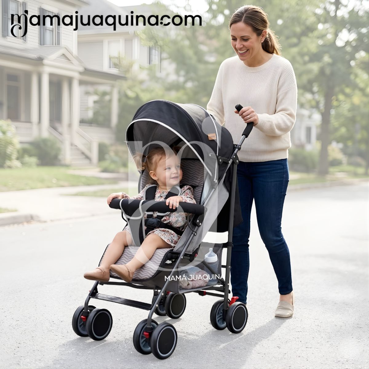 Baby - Coche Bastón Plegado Compacto «LORY» Edición Exclusiva Black