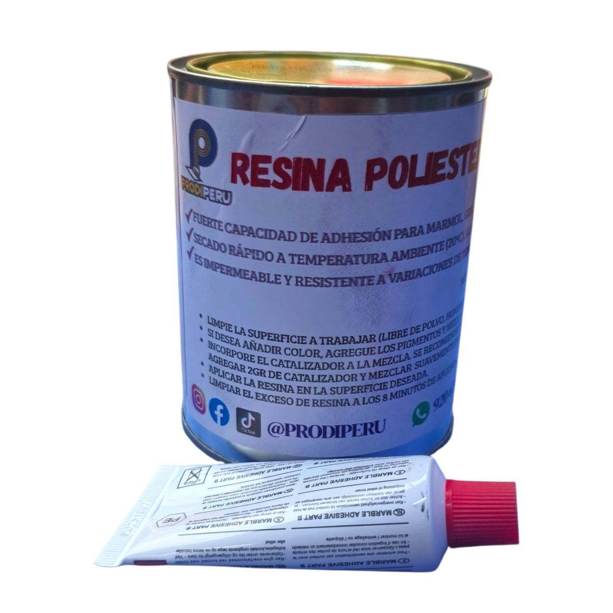 RESINA POLIESTER DE 1KL TRANSPARENTE, marca GENERICO - Foto 2