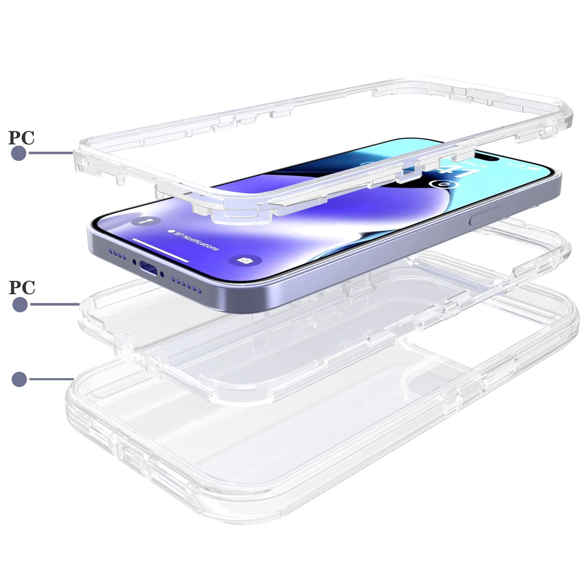 GENERICO - CASE PROTECTOR IPHONE 17 PRO MAX ANTISHOCK ACRILICO 360