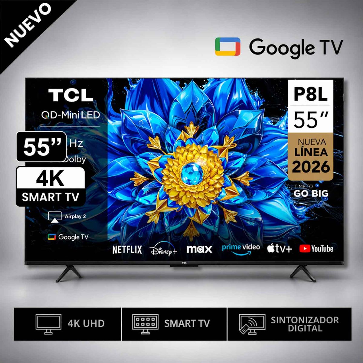 TCL - Televisor Tcl 55 QLED Premium 4k 55P8L Google TV