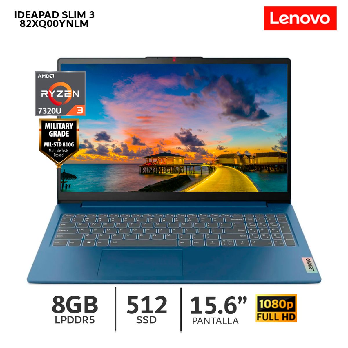 LENOVO - Laptop Lenovo IdeaPad Slim 3 15AMN8 Ryzen 3 7320U/ 8Gb Ram / 512Gb SSD/ 15.6” FHD-82XQ00YNLM