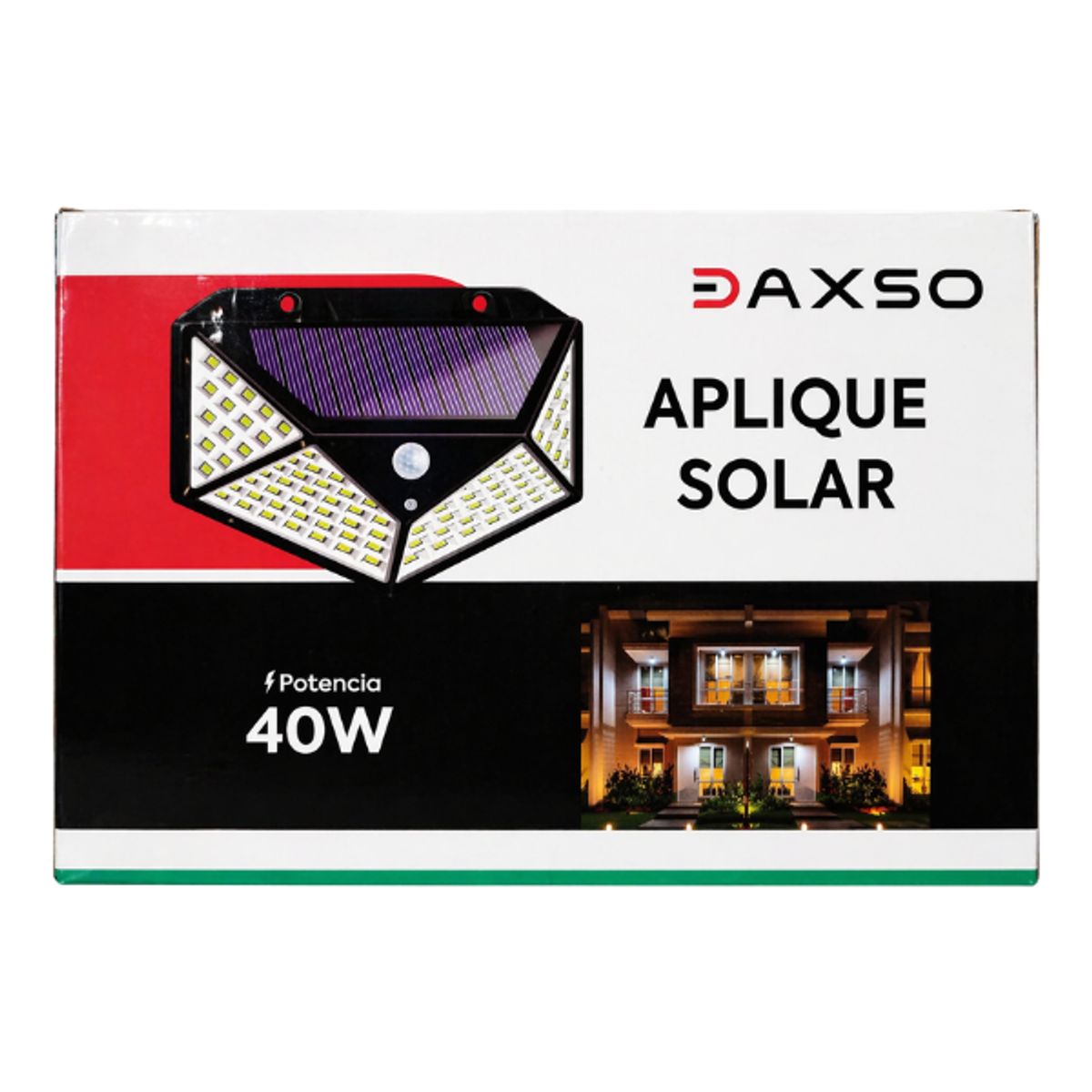 GENERICO - Luminaria Lampara Aplique Solar LED 40W con Sensor de Movimiento