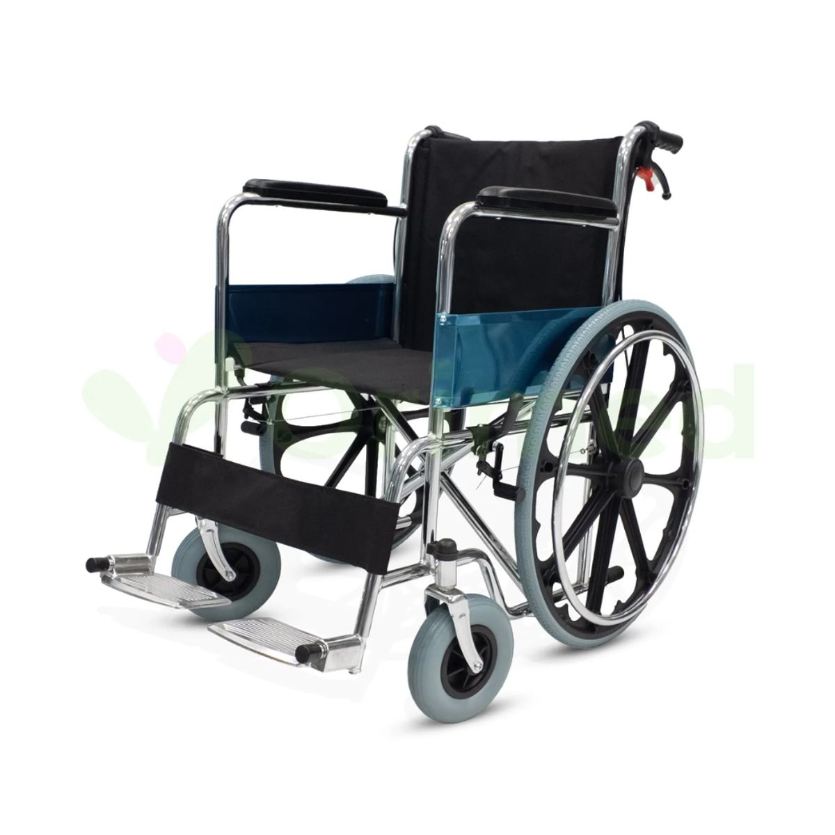 SILLA DE RUEDAS CON FRENOS STANDAR NEGRO LONA, marca SHARE - Foto Principal
