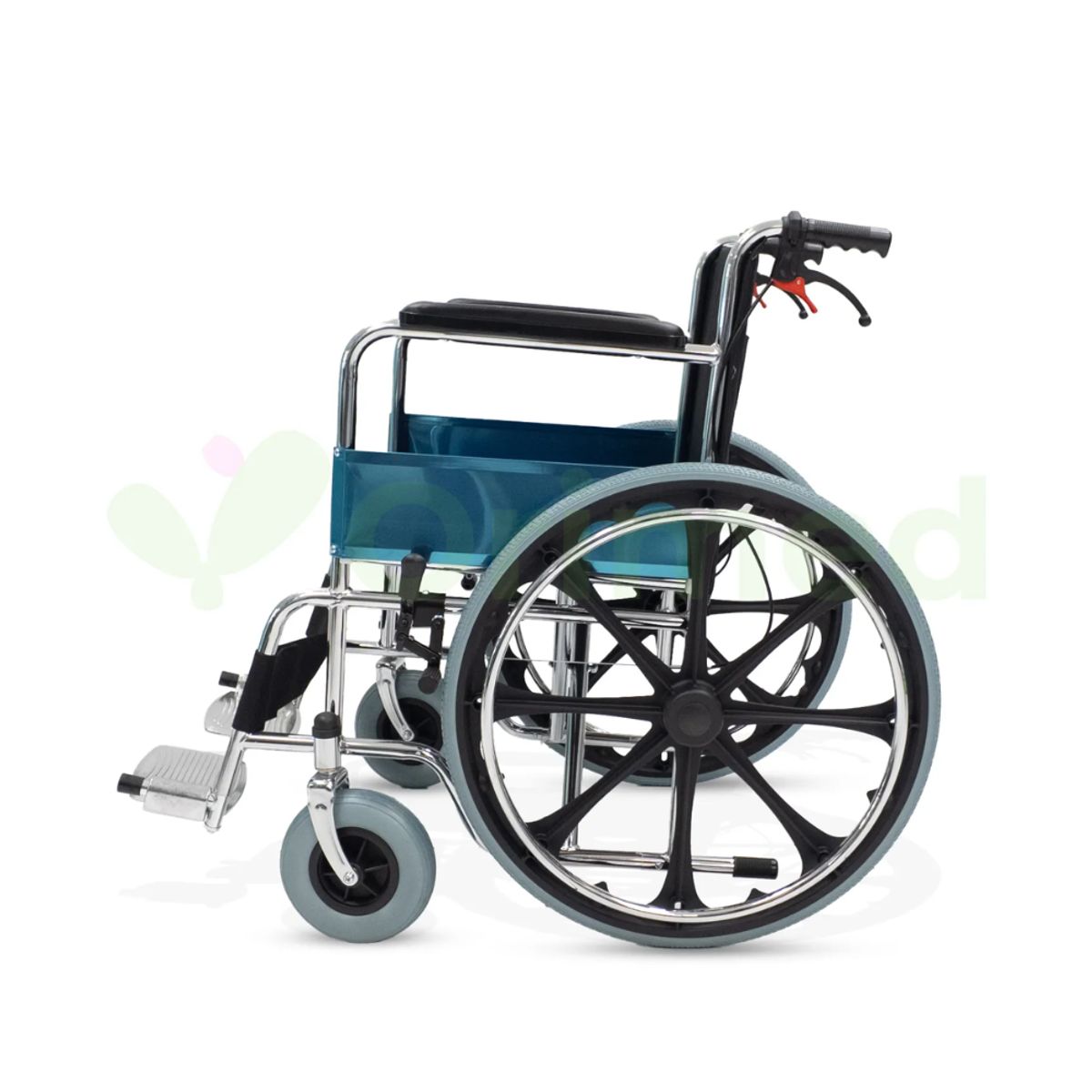 SILLA DE RUEDAS CON FRENOS STANDAR NEGRO LONA, marca SHARE - Foto 2
