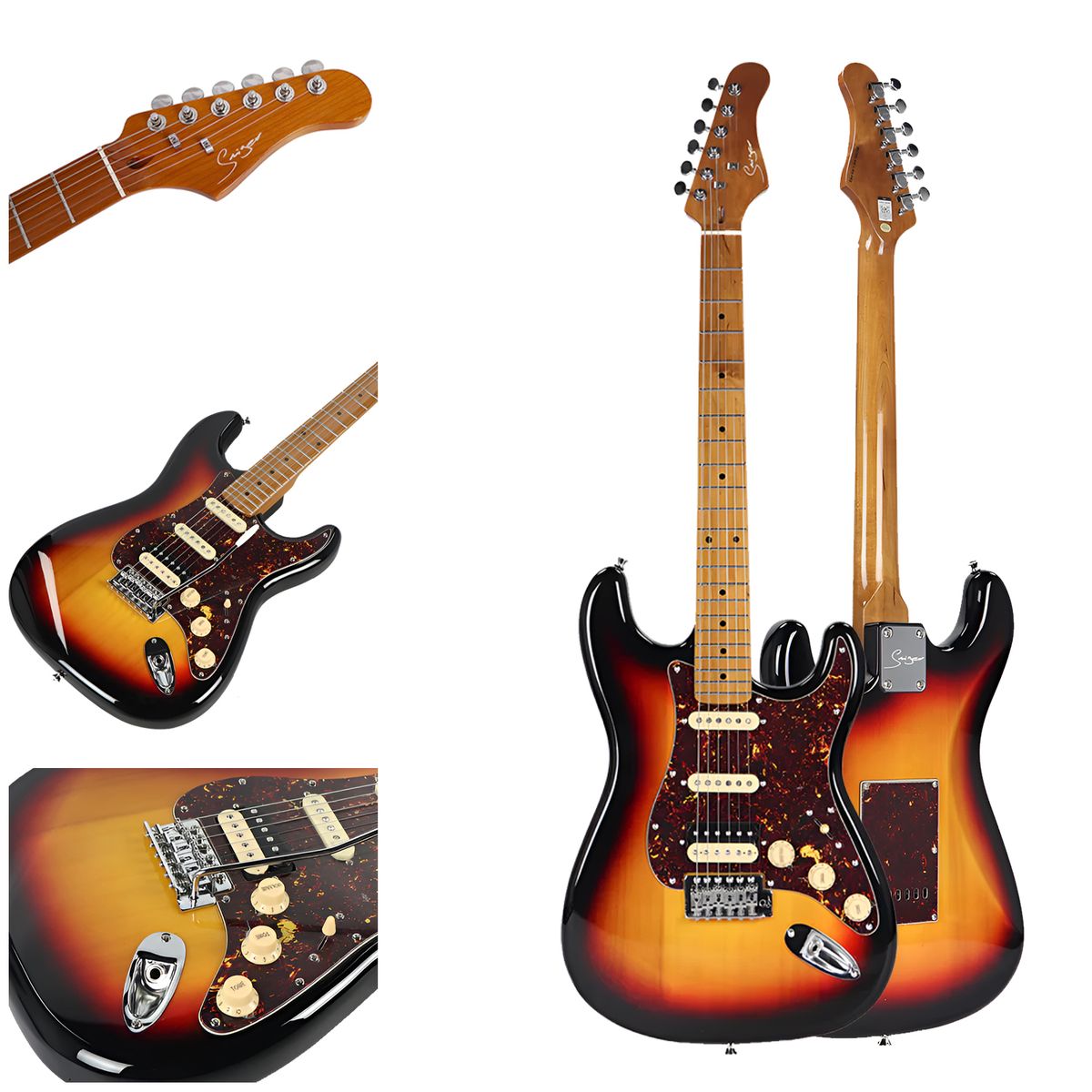 SMIGER - Guitarra Eléctrica Smiger Sunburst L G2 PRO Tipo Strat HSS Profesional con Accesorios